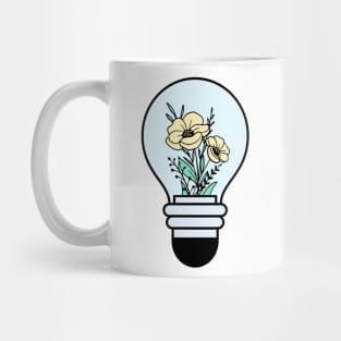 Light Bulb With Yellow Flowers Mug